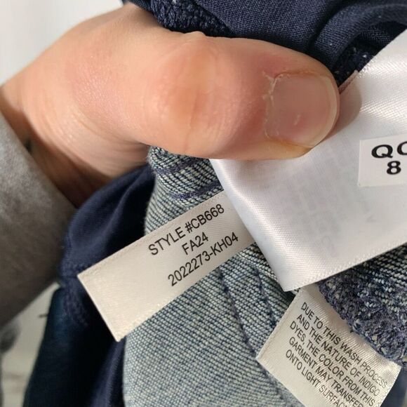 J. Crew Maternity Jeans Womens 28 Dark Wash Blue Pull On Adjustable Back Pockets - Picture 9 of 10